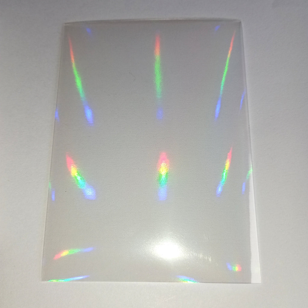 50 vnt. holografinės kortelių įmautės (sleeves) 65×90 mm – Pokémon, MTG, TCG kortelėms Rainbow
