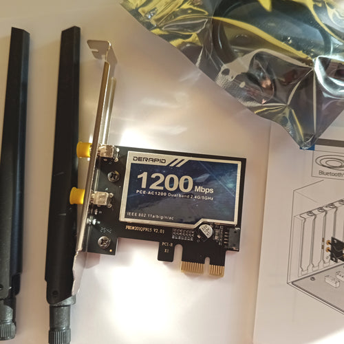 AC1200 WiFi 5 PCI-E tinklo plokštė su Bluetooth – 2.4 / 5 GHz belaidis adapteris