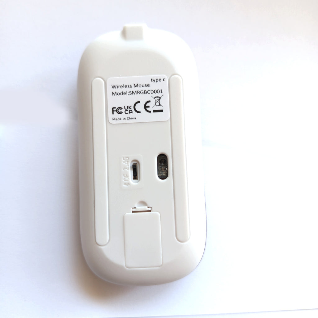 Wireless 2.4G RGB Mouse - Silent Click, Rechargeable, USB + Bluetooth, PC / Laptop / iPad