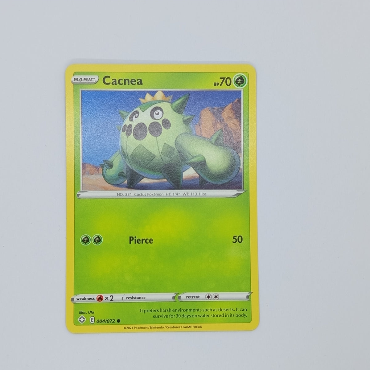Cacnea 004/072 – Pokémon kortelė – Shining Fates – Grass – Common – EN – NM
