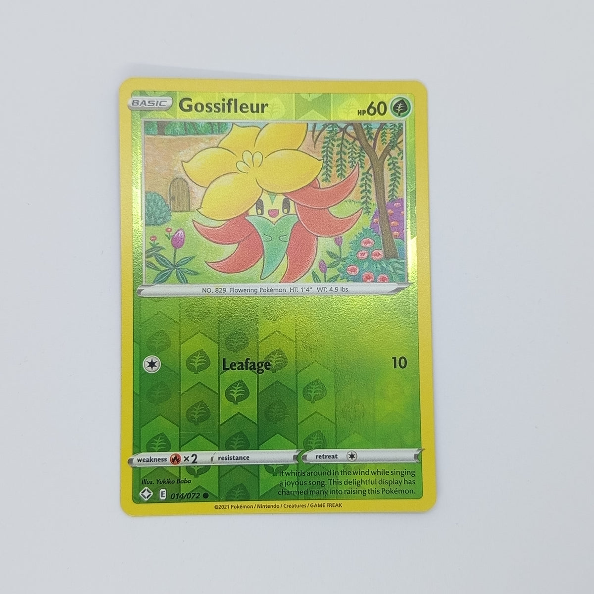 Gossifleur 014/072 - Pokémon kortelė - Shining Fates - Grass - Common Reverse Holo- EN - NM