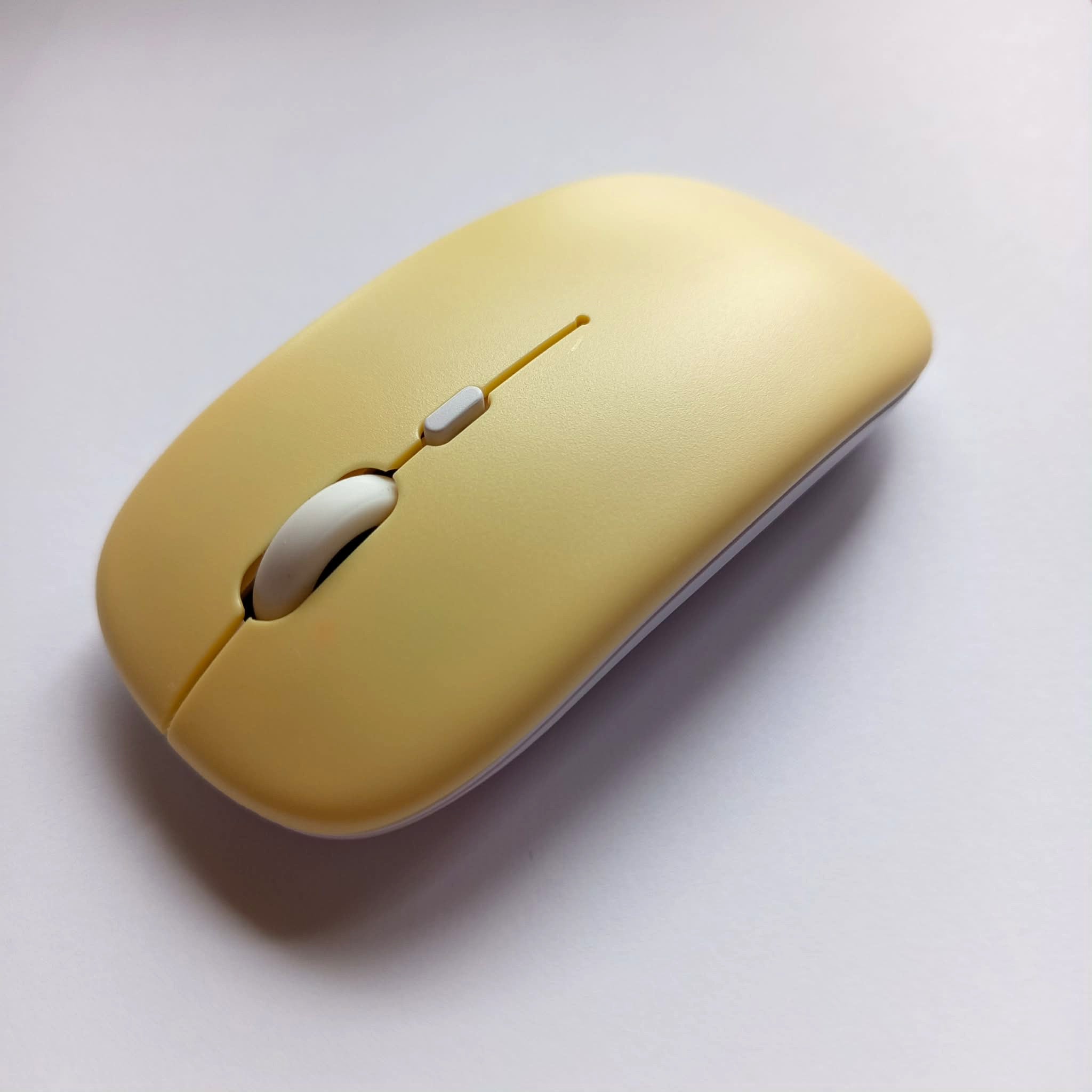 Belaidė Bluetooth plona tyli kompiuterio pelė geltona