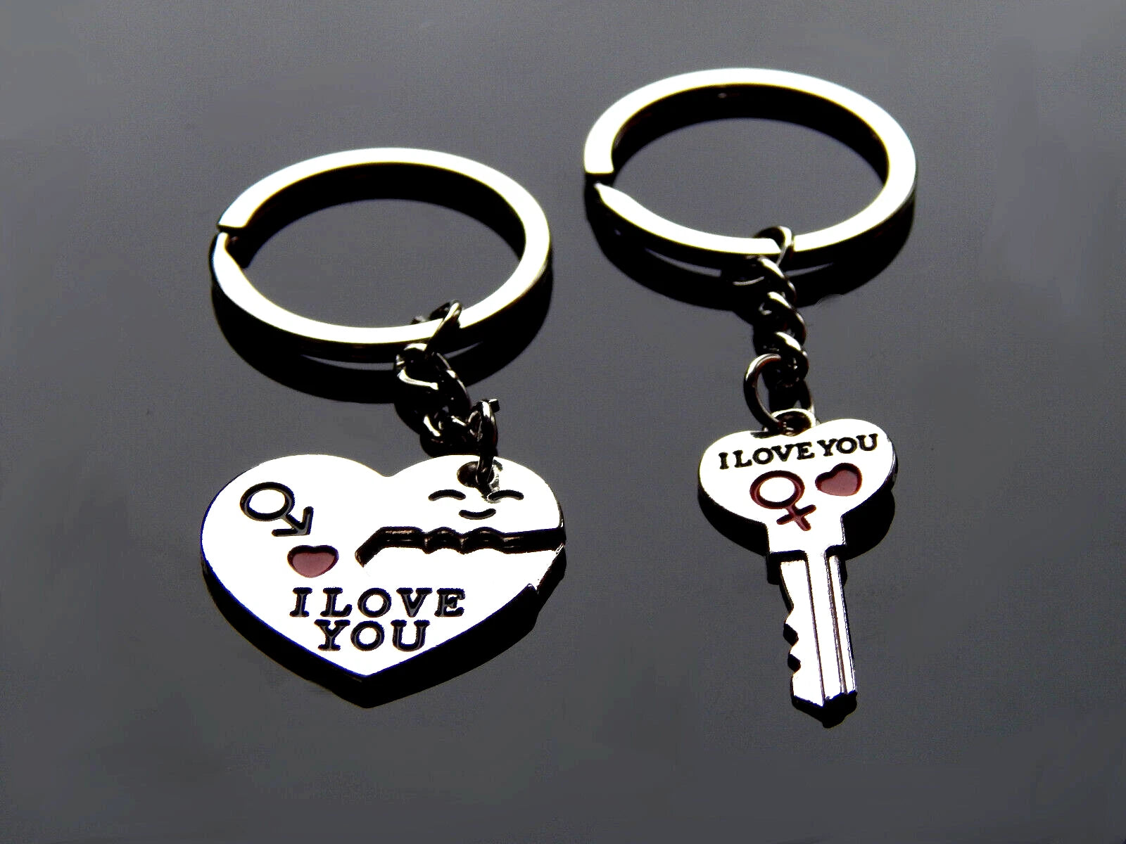 Couples keychain set romantic gift for lovers