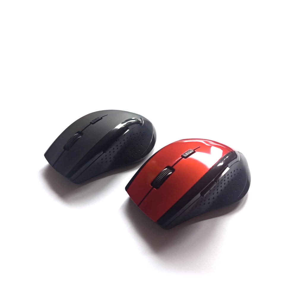 Belaidė kompiuterio pelė su USB imtuvu raudona arba juoda