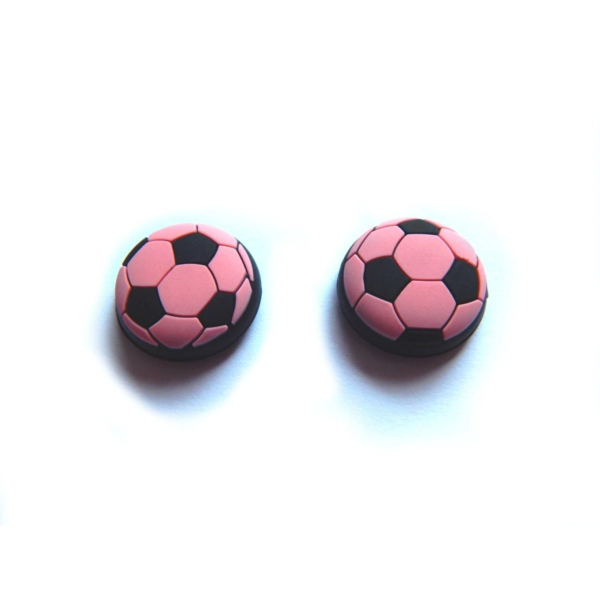 Analogu nykščių svirtelių dangteliai (thumbstick) su futbolo kamuolio dizainu rožiniai