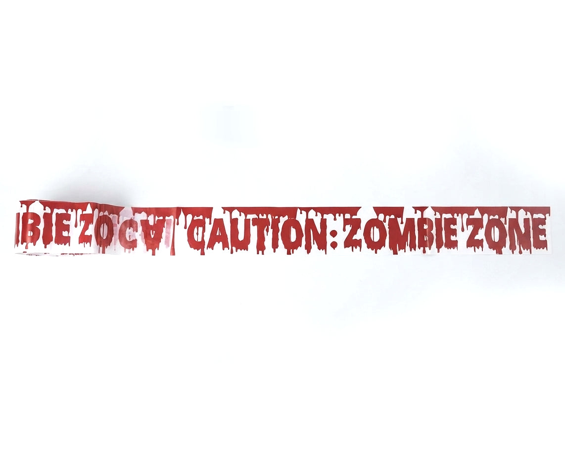 Helovino įspėjamoji dekoratyvinė juosta caution zombie zone