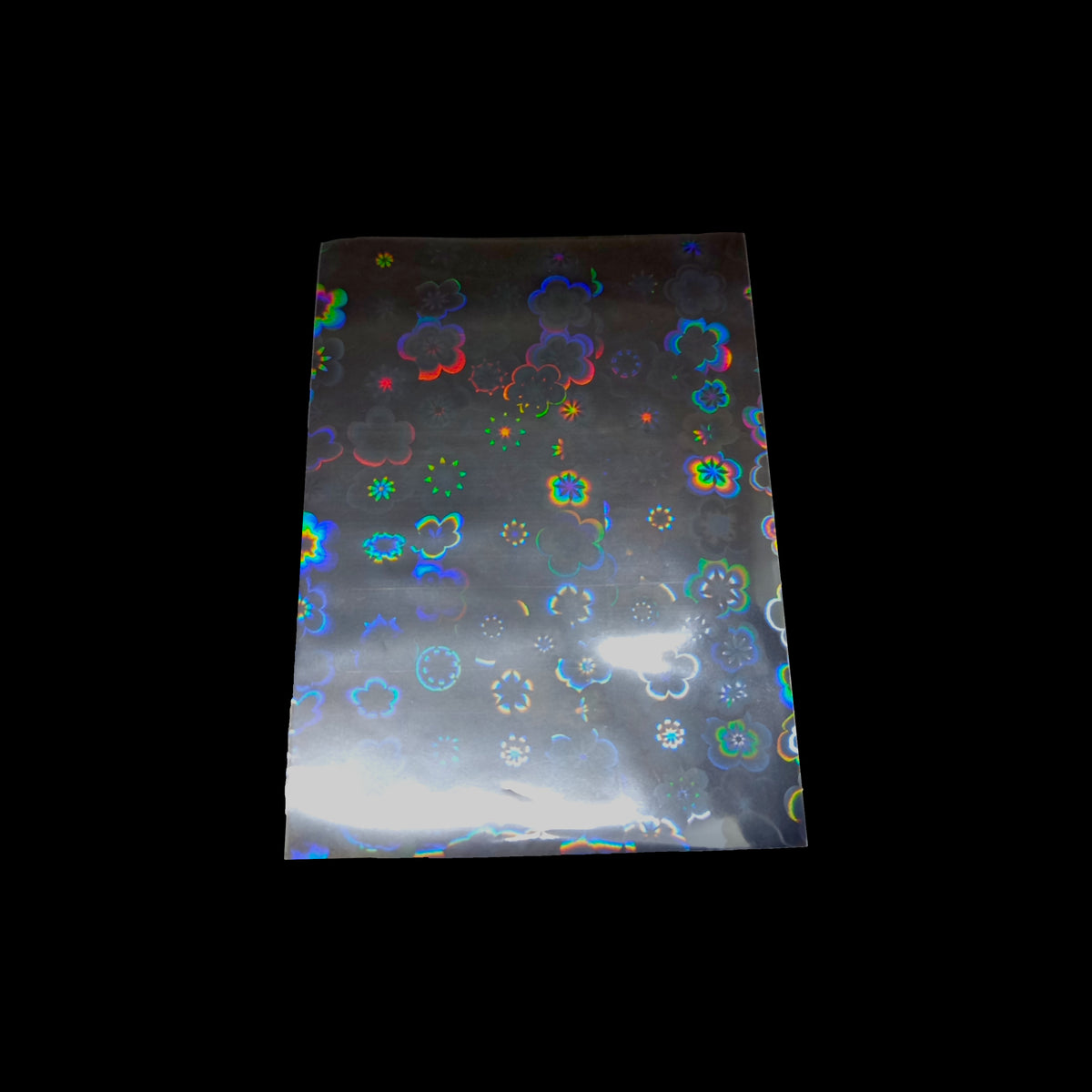 Holografinės kortelių įmautės 65 × 90 mm, 20 vnt. mažos žvaigždutės gėlytės