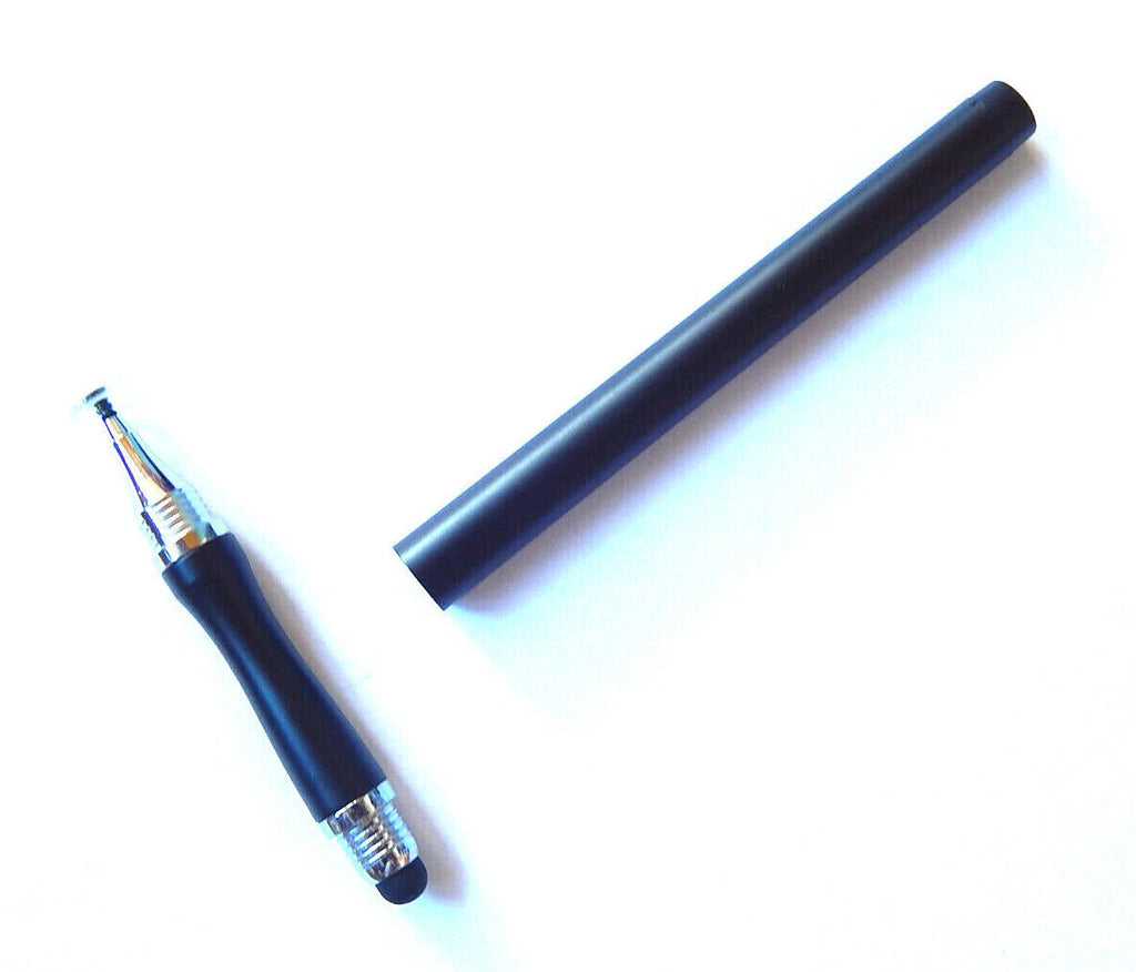 Universalus 2in1 jutiklinis rašiklis Stylus su diskiniu ir apvaliu antgaliu juodas