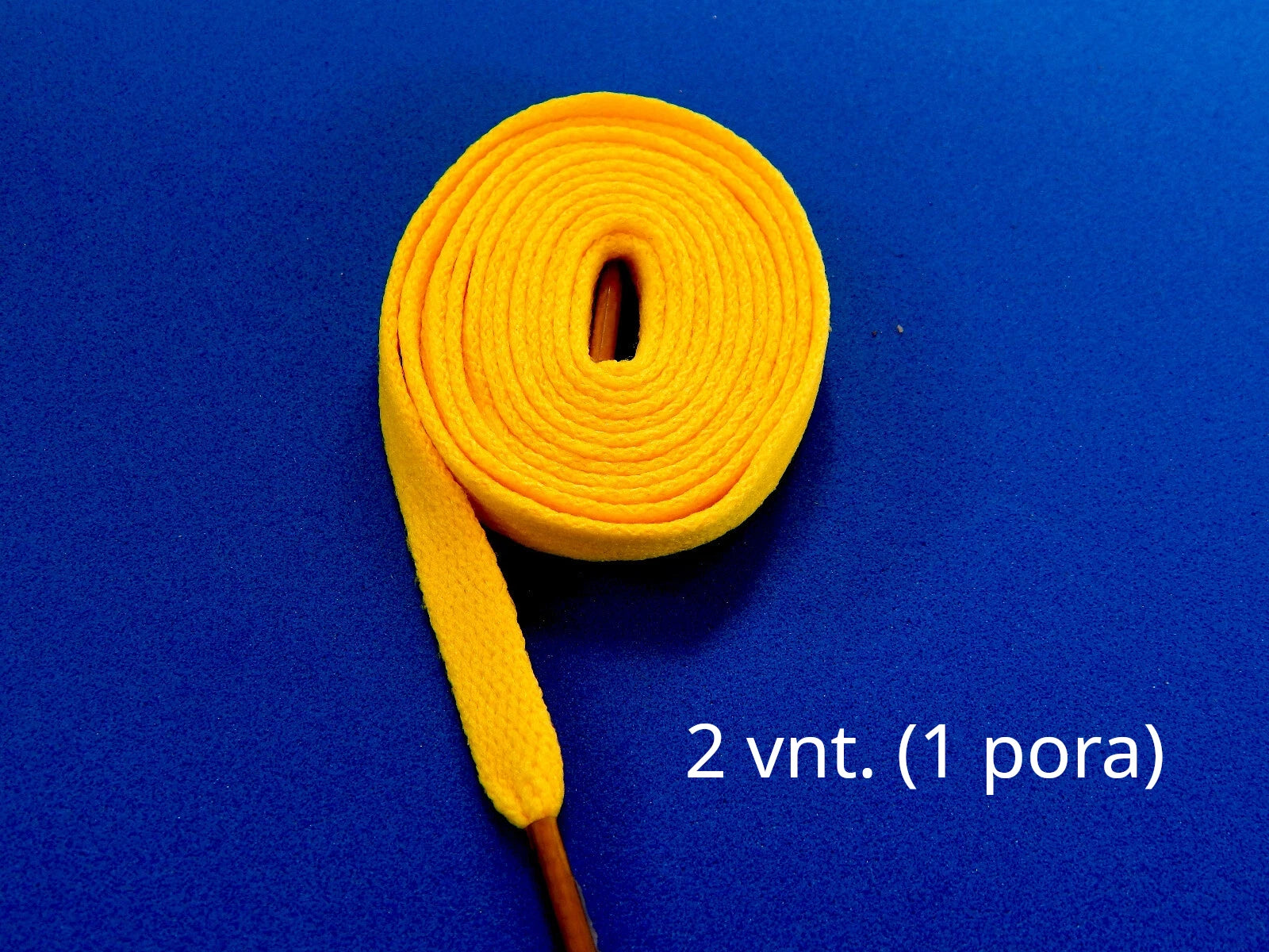 Plokšti batų raišteliai 120 cm ilgio ir 8 mm pločio geltoni