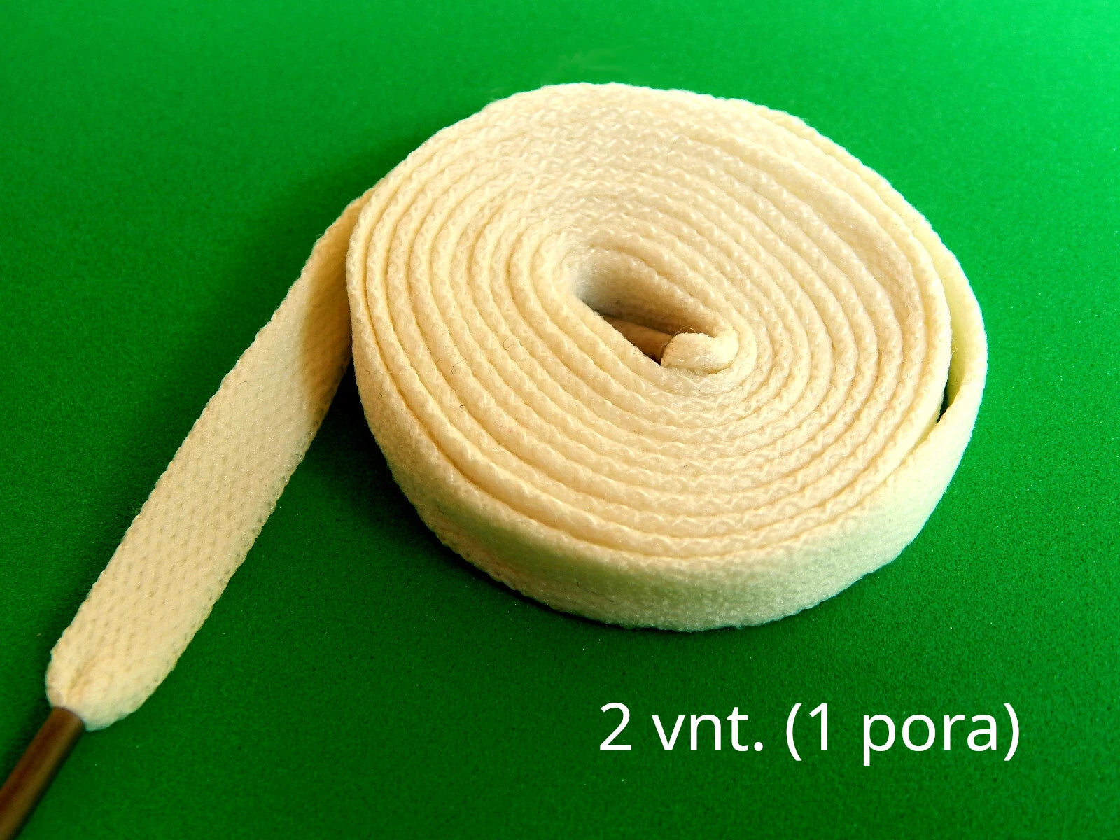 Plokšti batų raišteliai 120 cm ilgio ir 8 mm pločio kreminiai