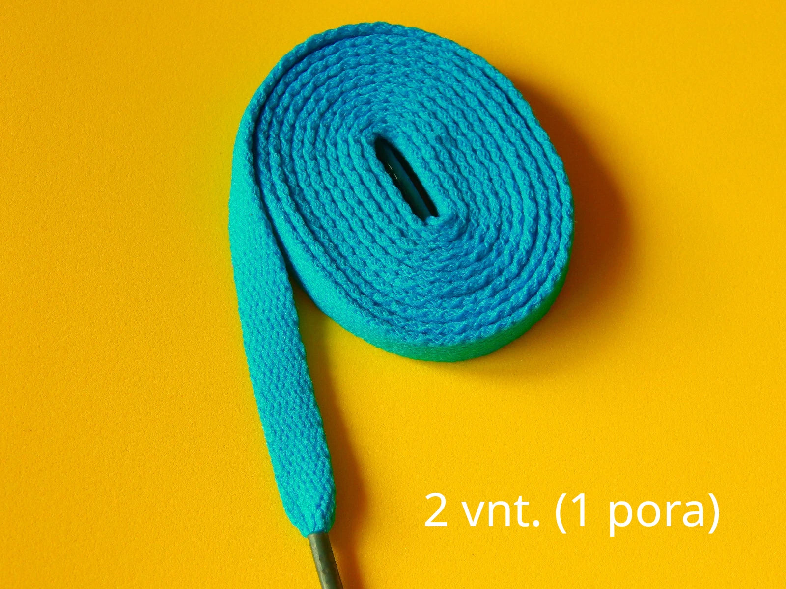 Plokšti batų raišteliai 120 cm ilgio ir 8 mm pločio šviesiai mėlyni