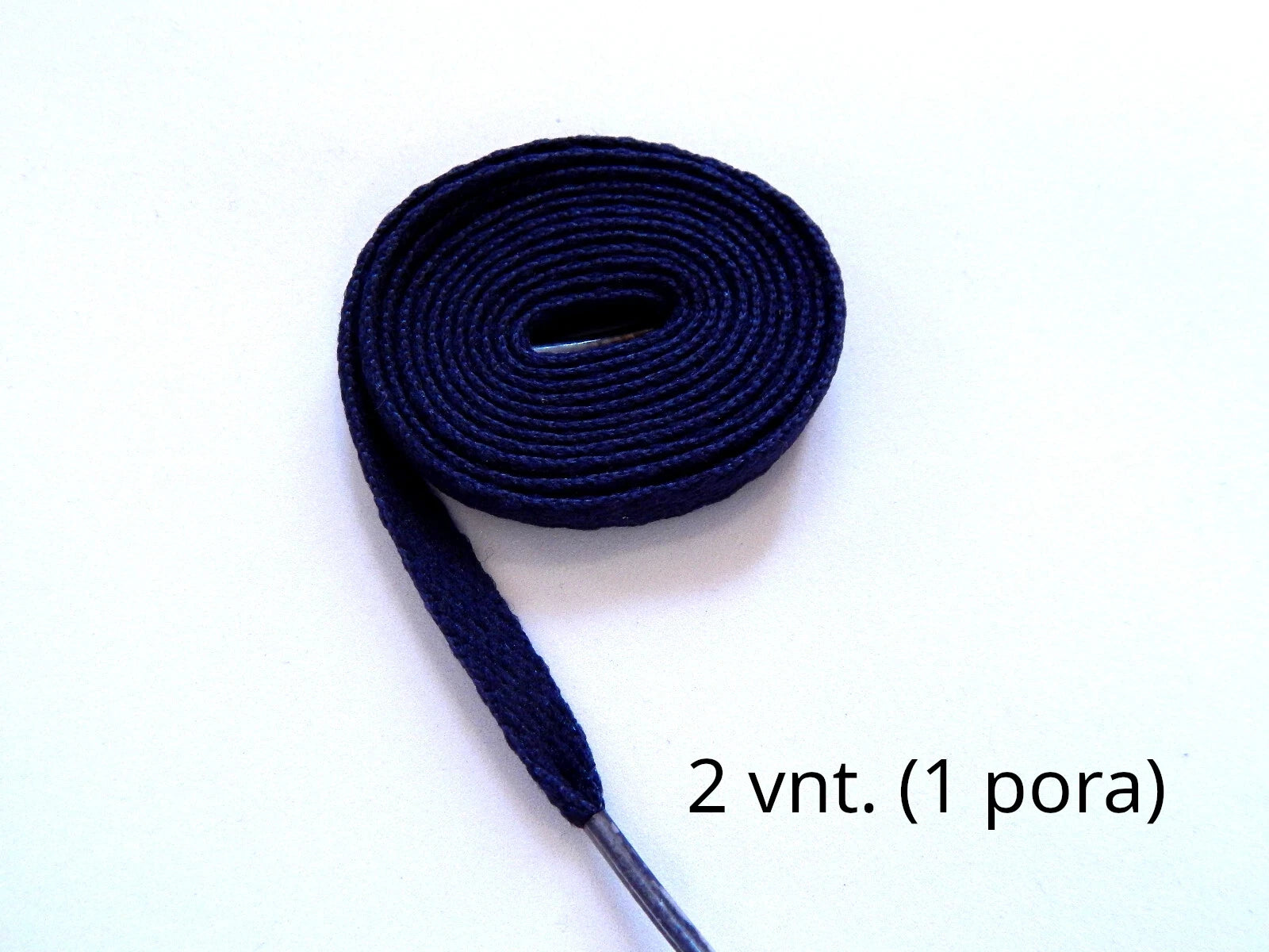 Plokšti batų raišteliai 120 cm ilgio ir 8 mm pločio tamsiai mėlyni