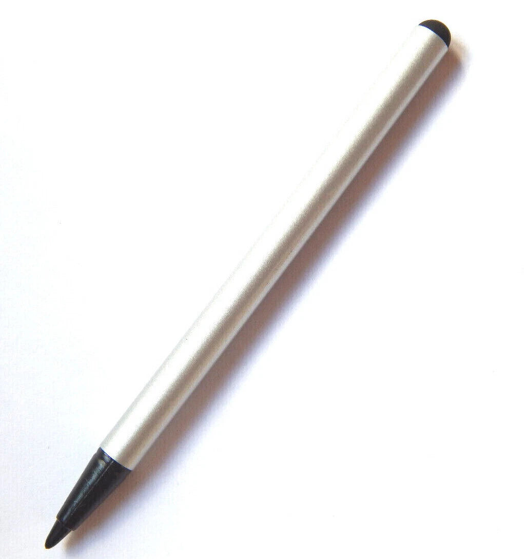 stylus rašiklis su guminiu antgaliu telefonams ir ds 3ds ekranams sidabro spalvos