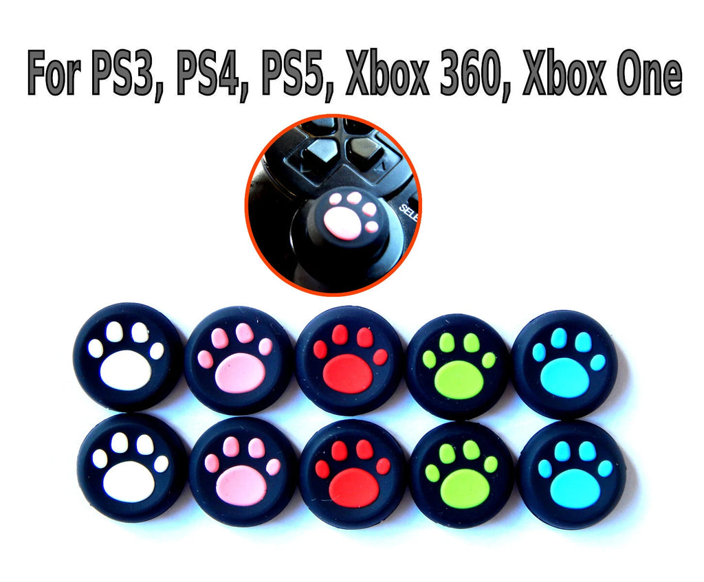 2 vnt. silikoniniai analoginių svirtelių dangteliai valdikliui (Thumbstick covers) – PS5 / PS4 / PS3 / Xbox Katės letenėlės / claw dizainas
