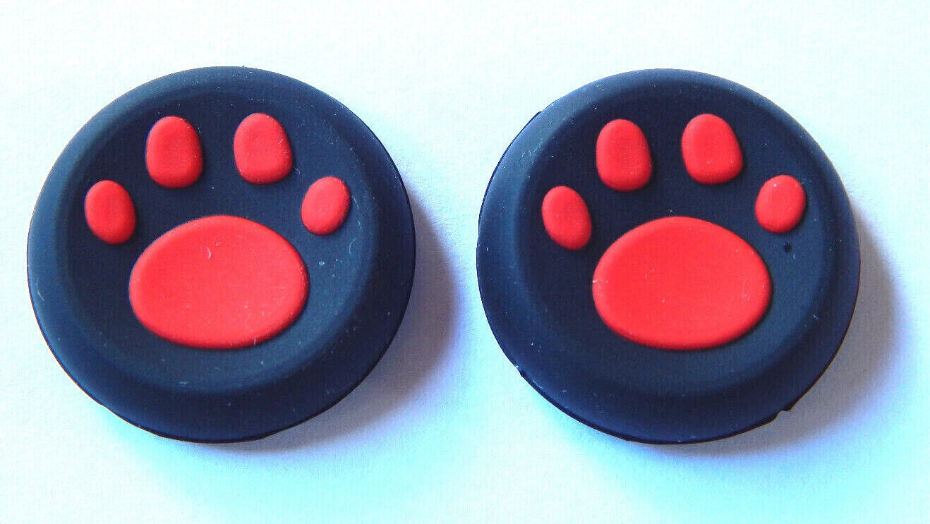 2 vnt. silikoniniai analoginių svirtelių dangteliai valdikliui (Thumbstick covers) – PS5 / PS4 / PS3 / Xbox Katės letenėlės / claw dizainas