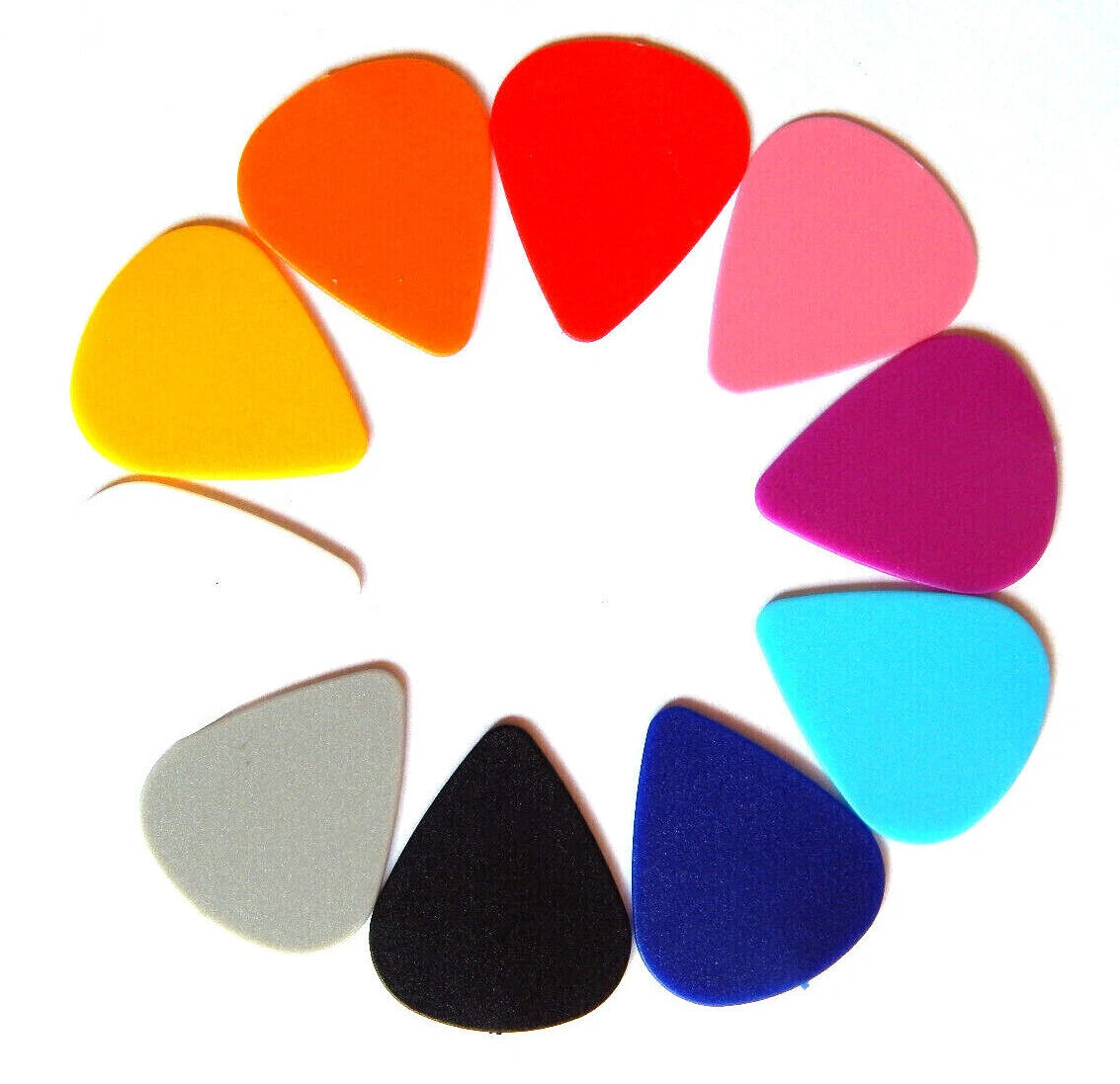 10 vnt. Gitara Plektrų Rinkinys (brauktukai) – Akustinė ir Elektrinė Gitara, Įvairių Spalvų