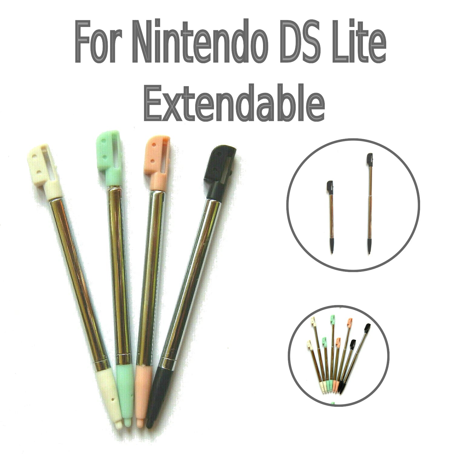 Nintendo DS Lite jutiklinis rašiklis – metalinis, ištraukiamas NDSL stylus (reguliuojamo ilgio), 1 vnt.