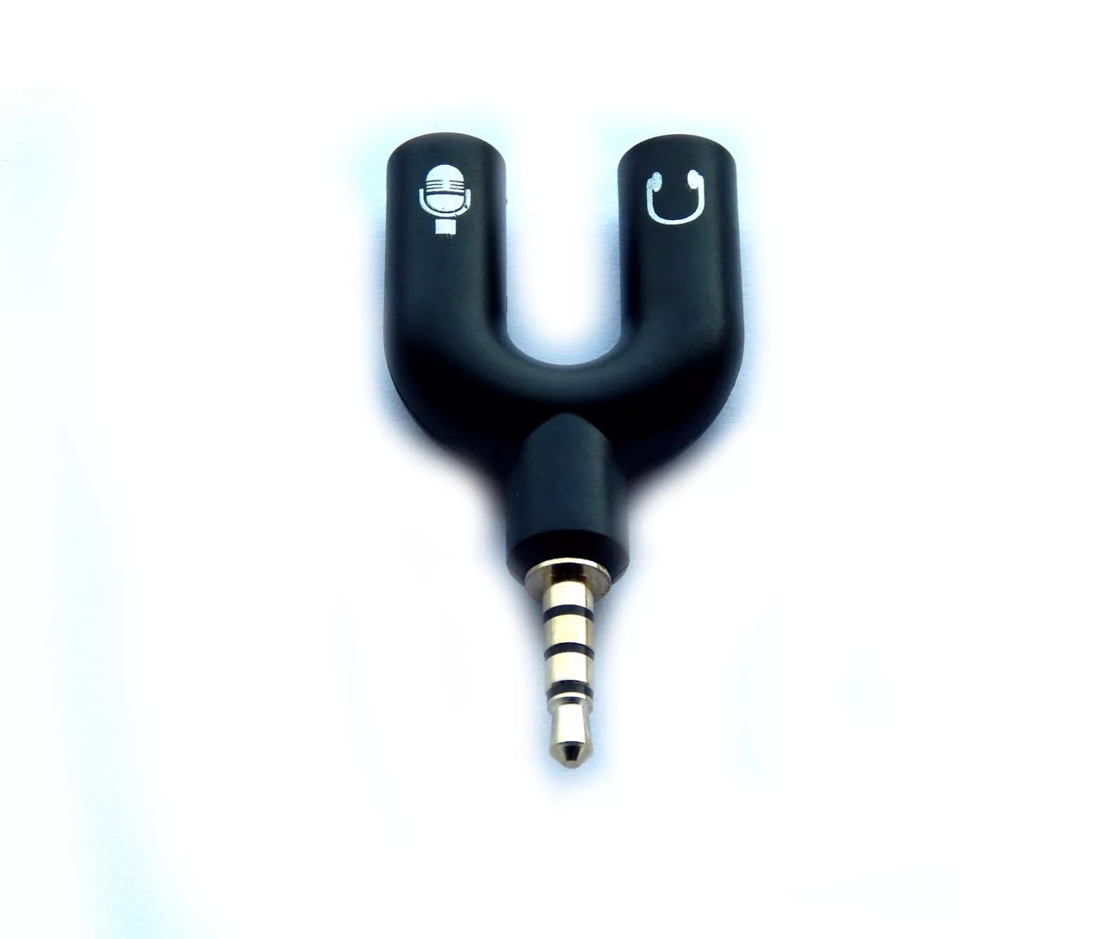 3.5 mm U formos ausinių ir mikrofono adapteris – Y splitter kabelis, 1 vnt.