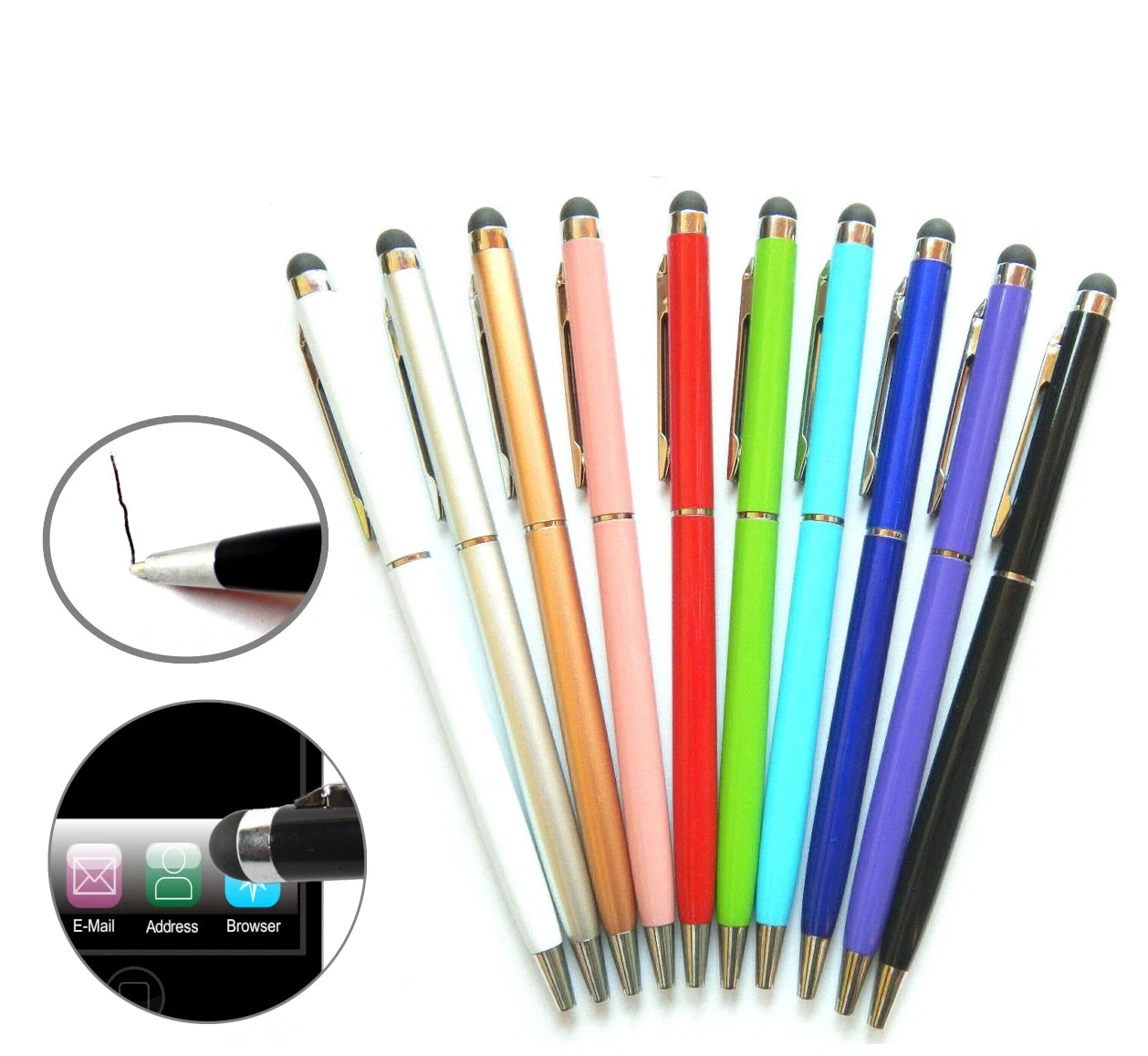 Universalus 2in1 talpinis jutiklinis rašiklis (stylus)+ tušinukas telefonui ir planšetei