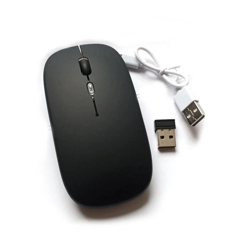 Belaidė 2.4G RGB pelė – tylus mygtukų paspaudimas, įkraunama, USB + Bluetooth, PC / Laptop / iPad