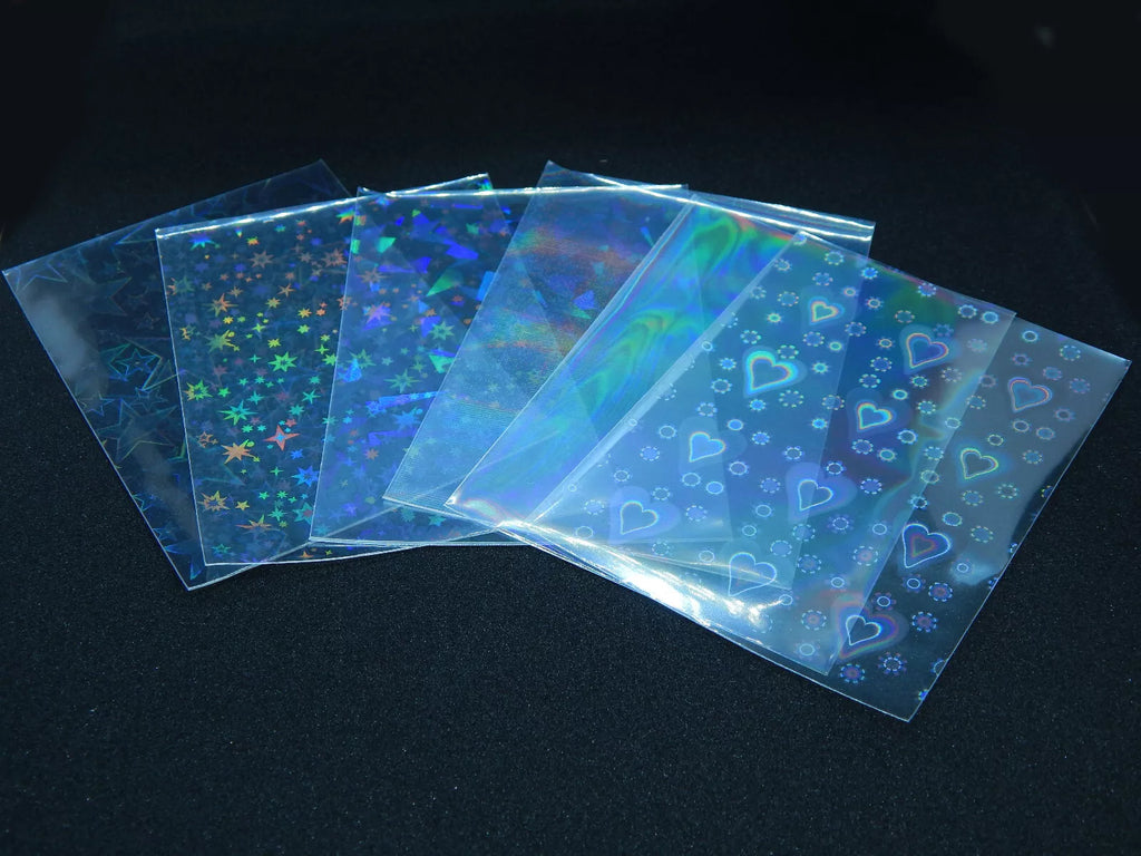 20 pcs. Holographic Card Sleeves (65x90mm) – for Pokémon, MTG, TCG cards, various designs