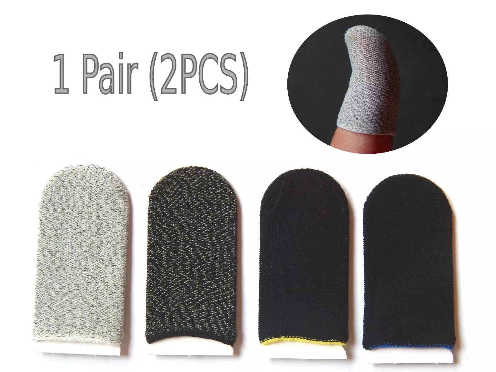 2 vnt. žaidimų pirštų movos – jautrūs lietimui, prakaitui atsparūs, universalaus dydžio