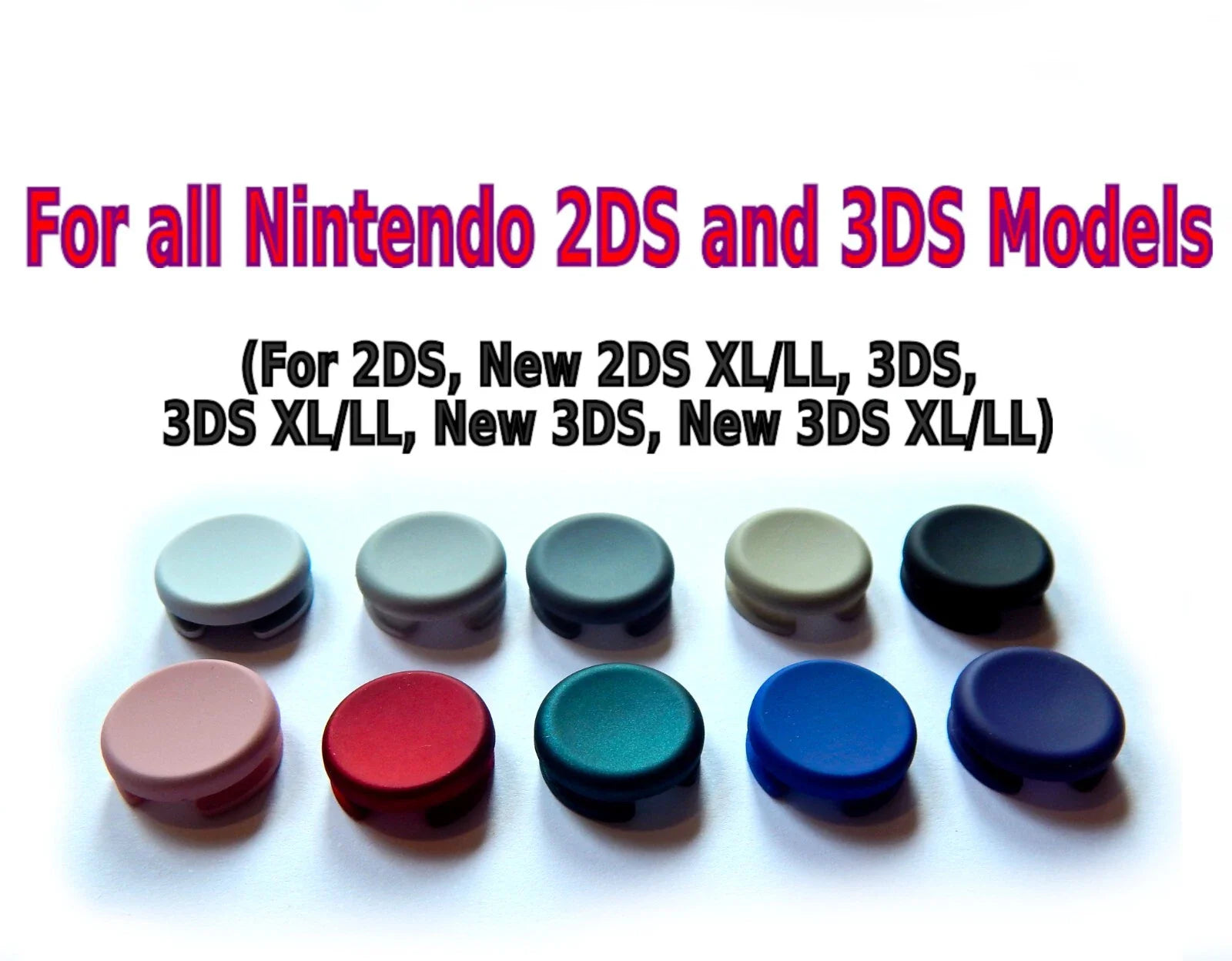 Nintendo 2DS / 3DS serijos analogo valdiklio (thumbstick) kepurėlės dalis Analogas – 1 vnt., pasirinkite spalvą