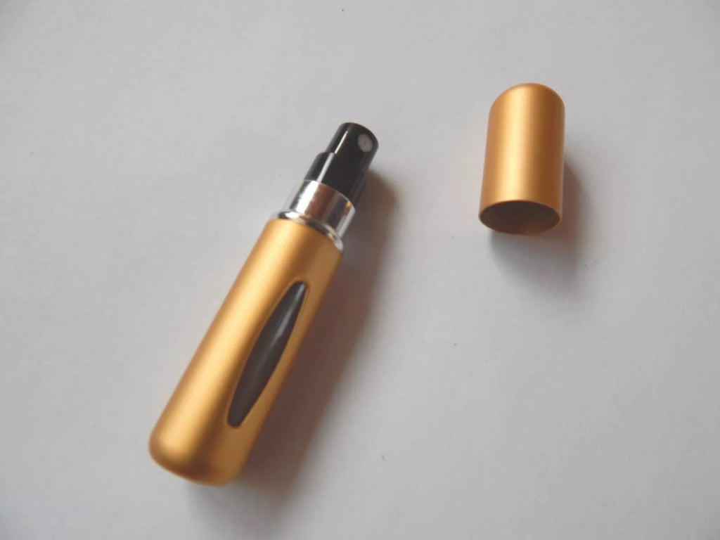 5 ml daugkartinė kvepalų purškimo talpa – kelioninis aliuminio buteliukas (pasirinkite spalvą)