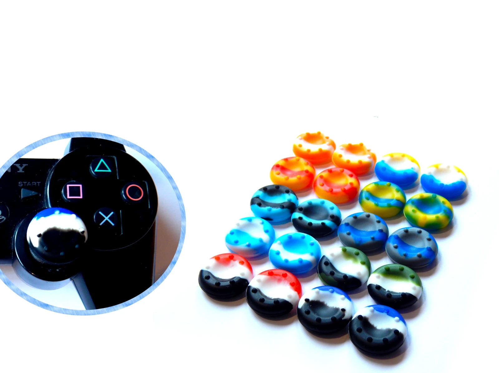 Silikoniniai thumbstick dangteliai PS5 PS4 PS3 Xbox ONE S/X
