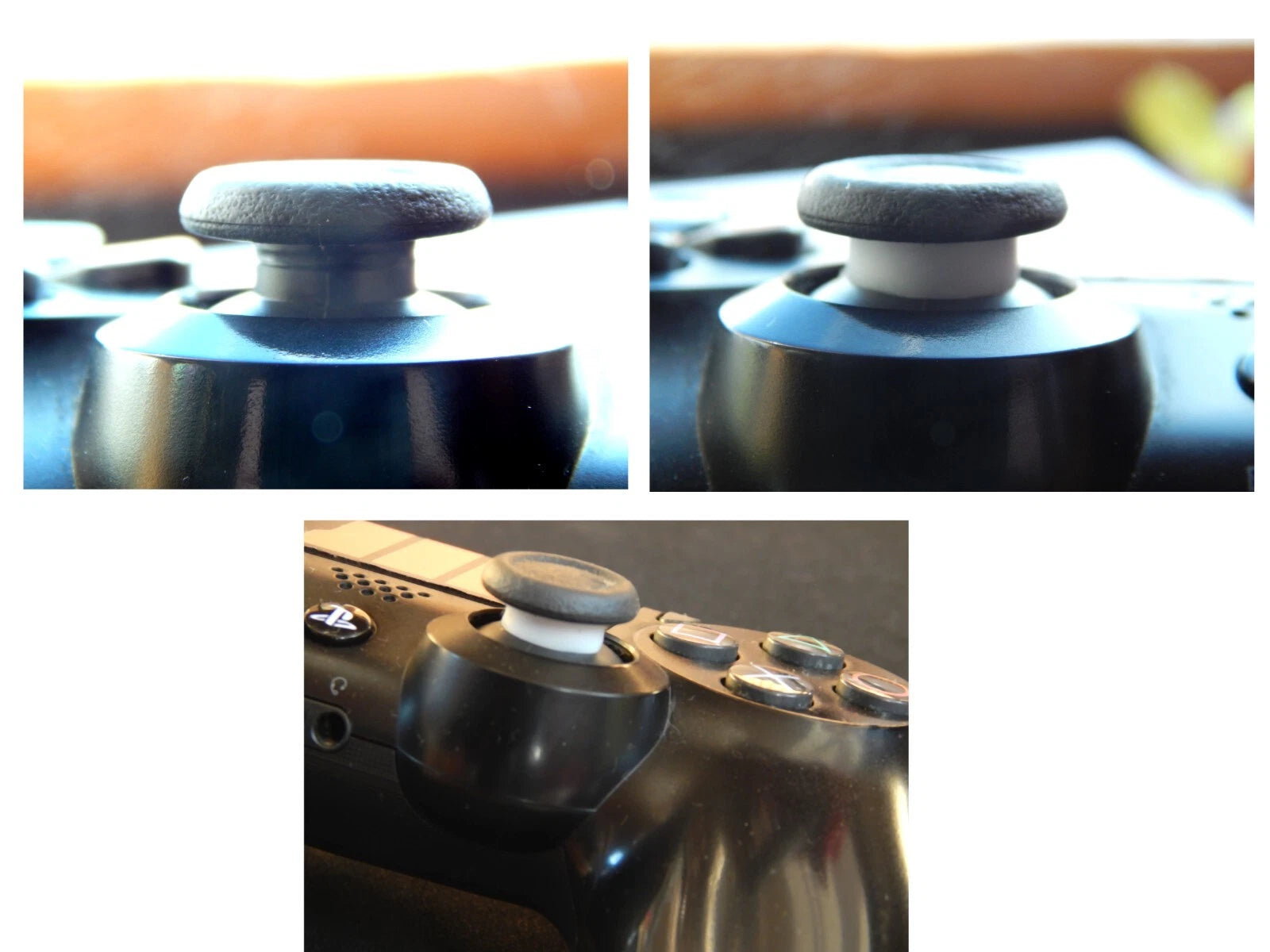 Game controller analog stick protector rings white